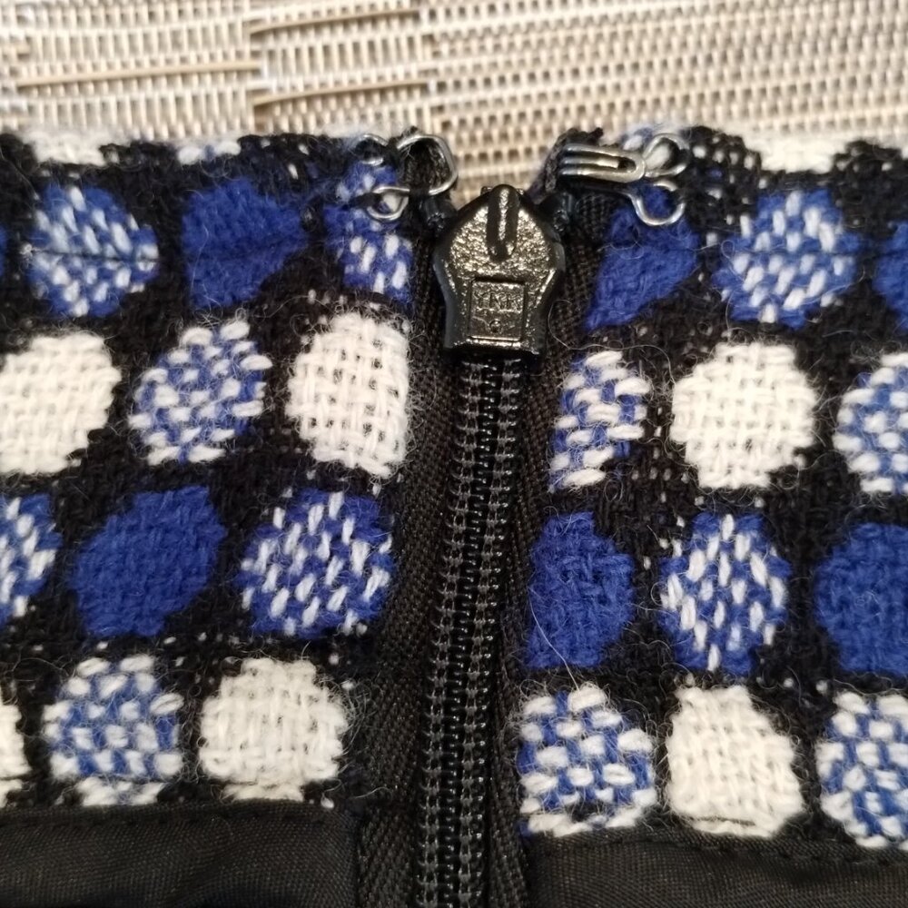 Talbot's Wool Blend Skirt Blue/Black Geometric Print Size 16 NWT - Picture 4 of 9